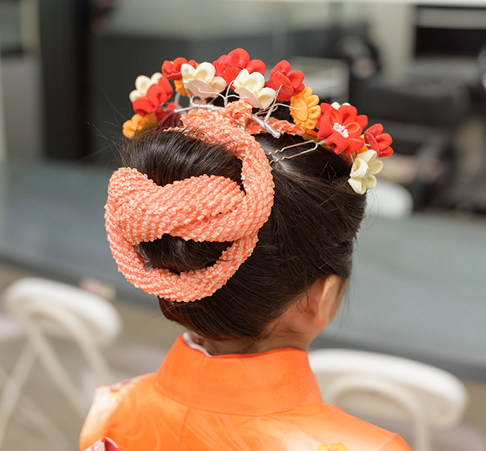 和装に合わせたヘアセット